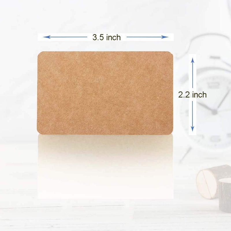 Primbeeks 300pcs Premium Blank Kraft Double-sided Available Word Card, 3.5x 2.2 inch for Business Message Note DIY Gift Kraft Note Paper Tags Scratch Paper Flash Cards - Image 2